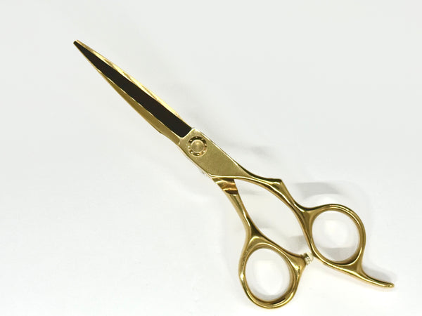 Japanese Style Hair Shears 6” Stainless Steel Gold GNRC-06SSG