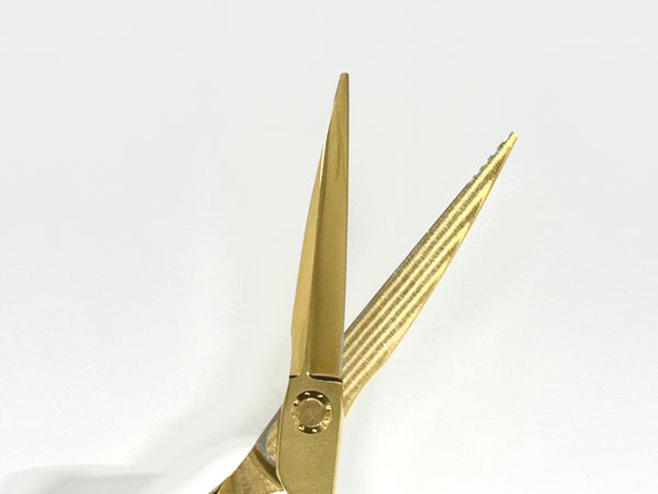 Japanese Style Hair Shears 6” Stainless Steel Gold GNRC-06SSG