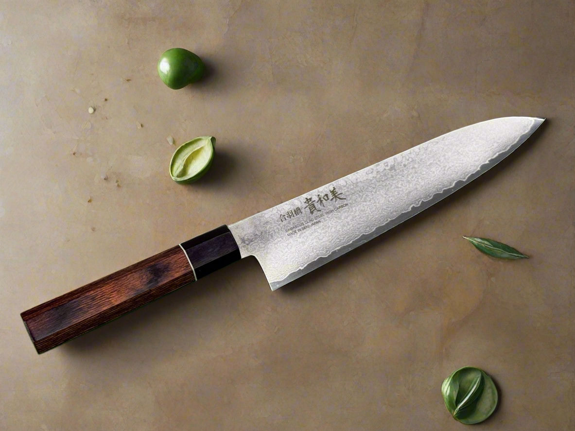 Damascus Clad Steel High Carbon 210mm Gyuto DCHC-210MM