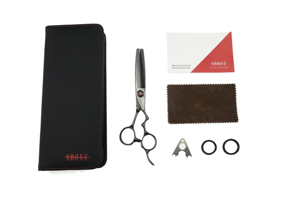 ABOVE PROFESSIONAL SHEARS Ergo 35T Thinning Black No-Line Blender Shears 6.0in C10-6035BK