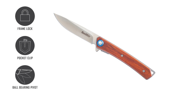 SMITH'S Ecesis 4in Wood Handle Everyday Carry 51304