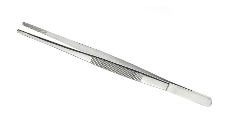SE Stainless Steel Serrated Tip Tweezer 8" 5132TWP