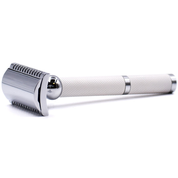 PARKER Safety Razor Open Comb White and Chrome 70C