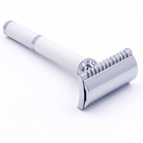 PARKER Safety Razor Open Comb White and Chrome 70C