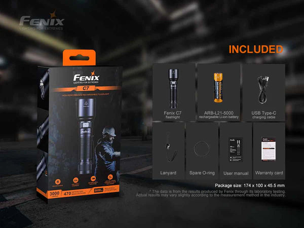 FENIX Flashlight - Rechargeable Work C7