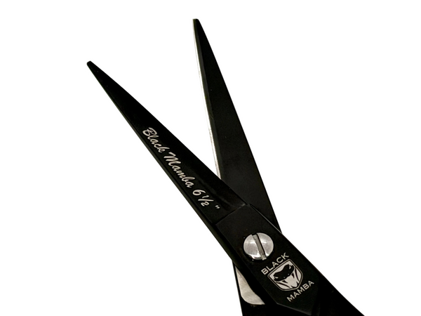 BLACK MAMBA Hair Shears - German Stainless Steel 6.5in - Black BLKM-65B