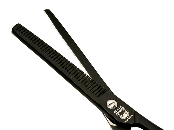 BLACK MAMBA Thinning Hair Shears - German Stainless Steel 37Tooth - Black BLKM-37T