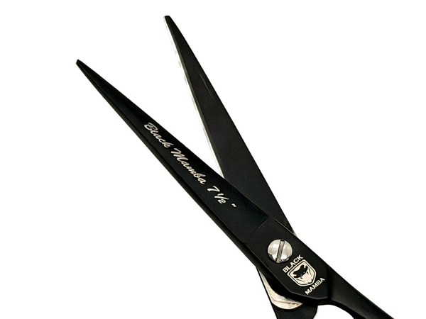 BLACK MAMBA Hair Shears - German Stainless Steel 7.5in - Black BLKM-75B