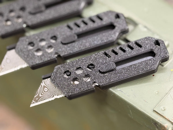 3DXV Xzavier's 3D Printed Utility Blade Holder Serrated Black/Green 3DXV-001SB