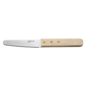 WINCO Oyster/Clam Knife, Wooden Handle, 3 1/2” Blade KCL-3
