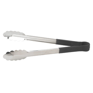WINCO 12” Heat Resistant Heavy Duty Tongs, Black Polypropylene Handle UTPH-12K