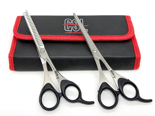 GSL BEAUTY Silky Japan Barber Shears 6” and 24 Tooth Thinning Shear SC-186