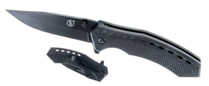 SE Pocket Knife - Spring Assisted Drop Point Black 4.5in KFD20028