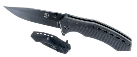 SE Pocket Knife - Spring Assisted Drop Point Black 4.5in KFD20028