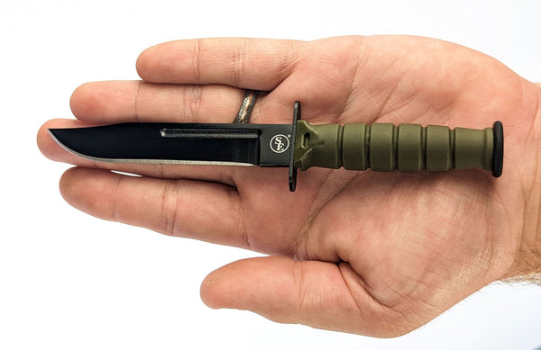 SE 6in. Neck Knife, Black Handle/Green Blade, Neck Chain KFD70897-1GN