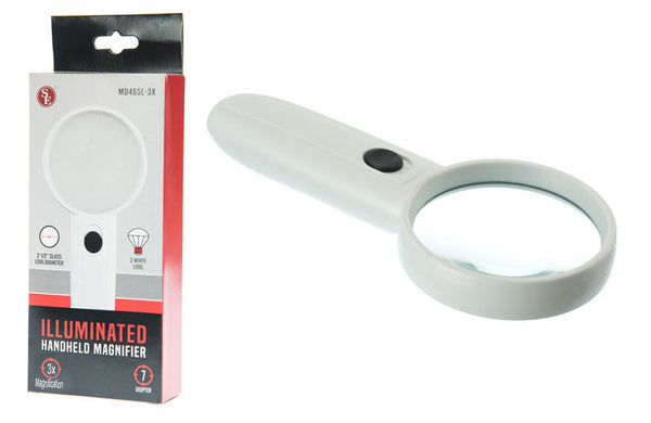 SE Illuminated Handheld Magnifier 3X MD465L-3X
