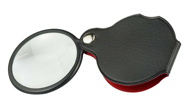 SE Pocket Magnifier - Folding Glass Lens 5X 2in MF2055B