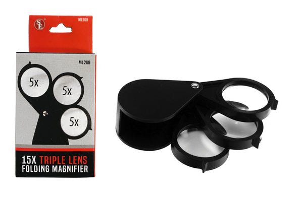 SE Pocket Magnifier - Triple Lens Folding (5x, 5x, 5x) ML26B