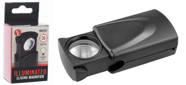 SE Pocket Magnifier - Illuminating Sliding Glass 10X MM987