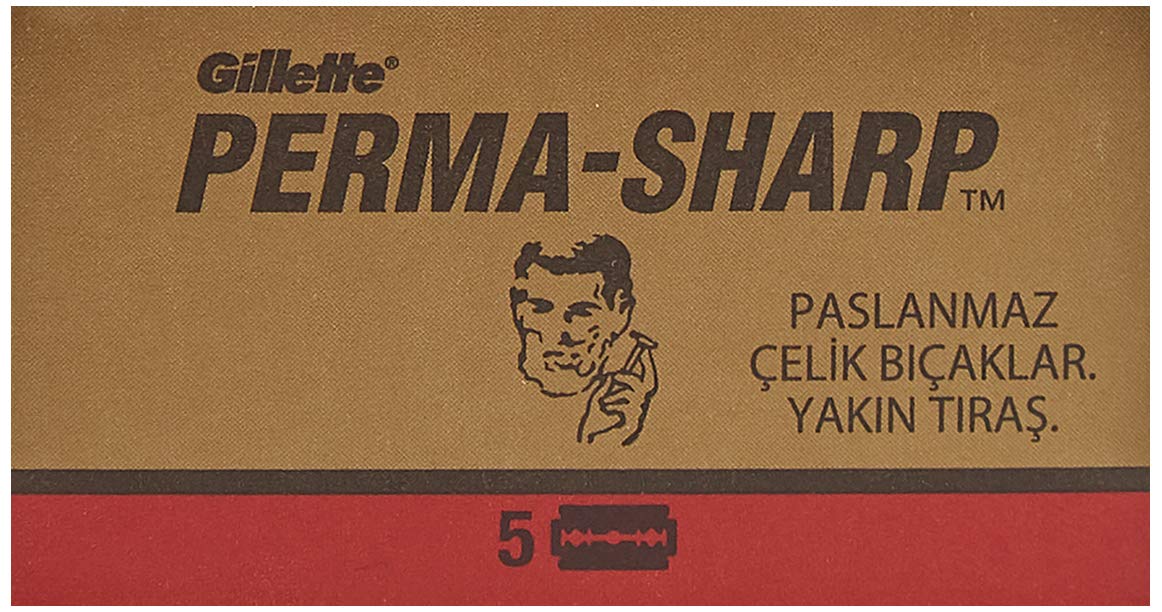 GILLETTE Perma-Sharp Double Edge Safety Razors 5ct PERM5X205