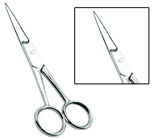 SE Stainless Steel Embroidery/Moustache Fine Point Scissor 4" SP204DSS