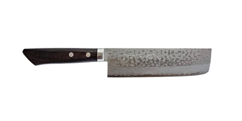 KIKUICHI Sumi Series 17 Layer Damascus Nakiri 7" SUMID17N