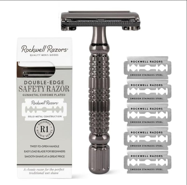 Rockwell Razors R1 Double Edge Safety Razor in Gunmetal Chrome RCKWLL-03