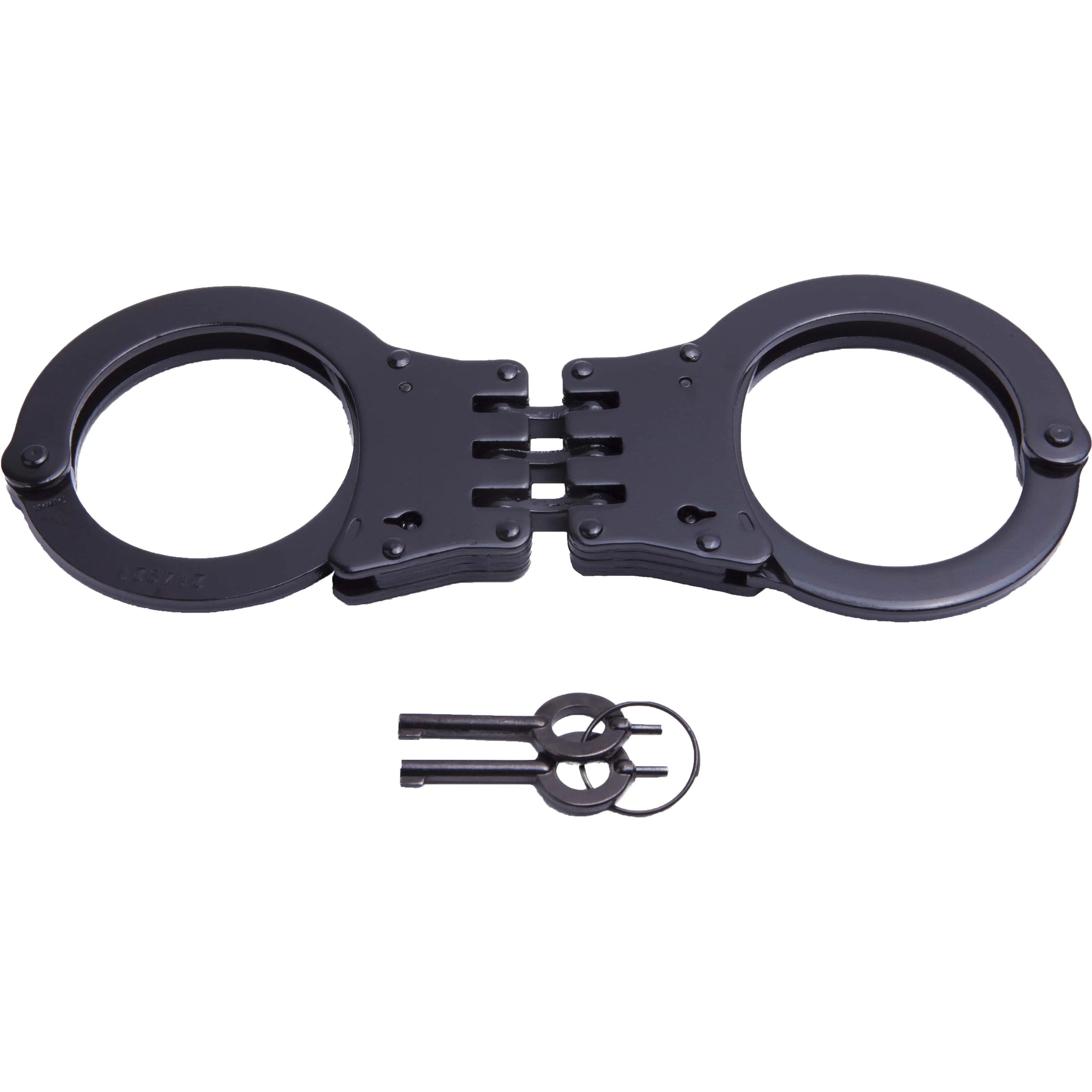 UZI Hinged Double-Lock Handcuffs - Black UZI-HC-H-B
