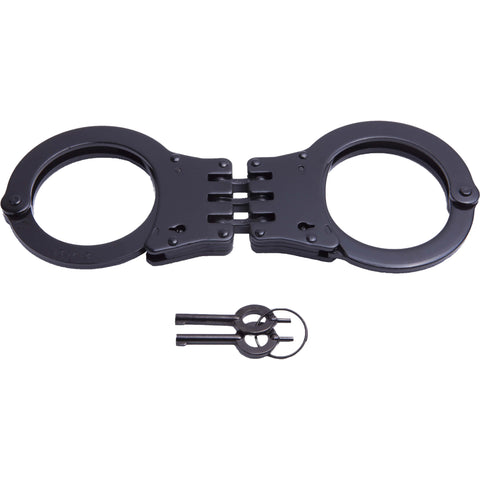 UZI Hinged Double-Lock Handcuffs - Black UZI-HC-H-B