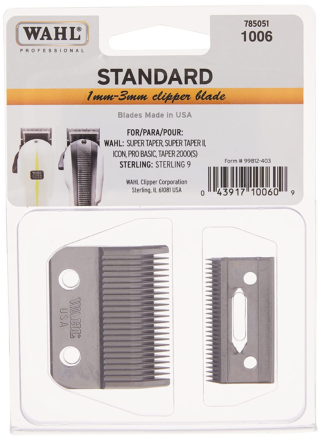 WAHL Standard 1mm-3mm Clipper Blade 1006