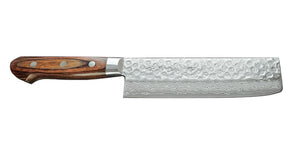 KIKUICHI Series Warikomi Damascus Tsuchime Nakiri 7in WDT17