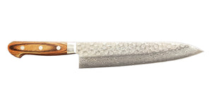 KIKUICHI Series Warikomi Damascus Tsuchime Gyotu 8in WDT21