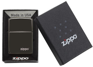 ZIPPO High Polish Black Zippo Logo 24756ZL