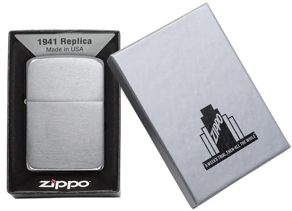 ZIPPO Brushed Chrome 1941 Replica 1941