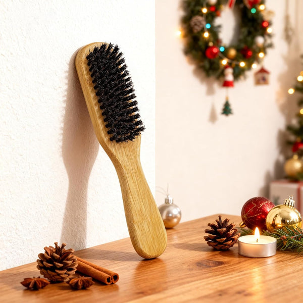 RCS Small Boar Bristles Hairbrush - Bamboo Wood Handle B4369