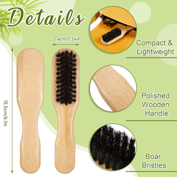 RCS Small Boar Bristles Hairbrush - Bamboo Wood Handle B4369