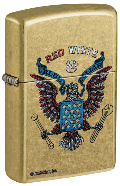 ZIPPO Buck Wear Red, White and Blue-Collar Design 46936