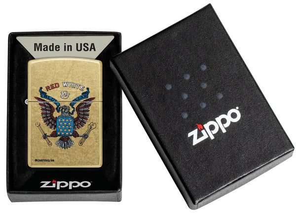 ZIPPO Buck Wear Red, White and Blue-Collar Design 46936