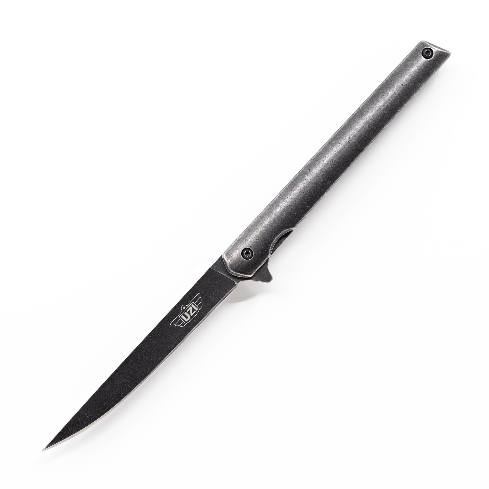 UZI Occams Razor Style Knife w/ Stonewash Steel Handle UZK-FDR-OR01