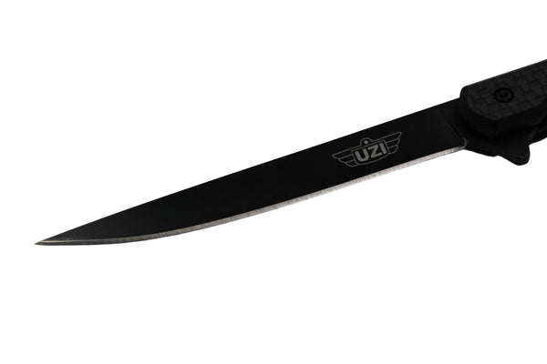 UZI Occams Razor Style Knife with Carbon Fiber Sclaes UZK-FDR-OR03