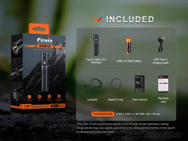 FENIX Flashlight - Rechargeable EDC E28R V2.0