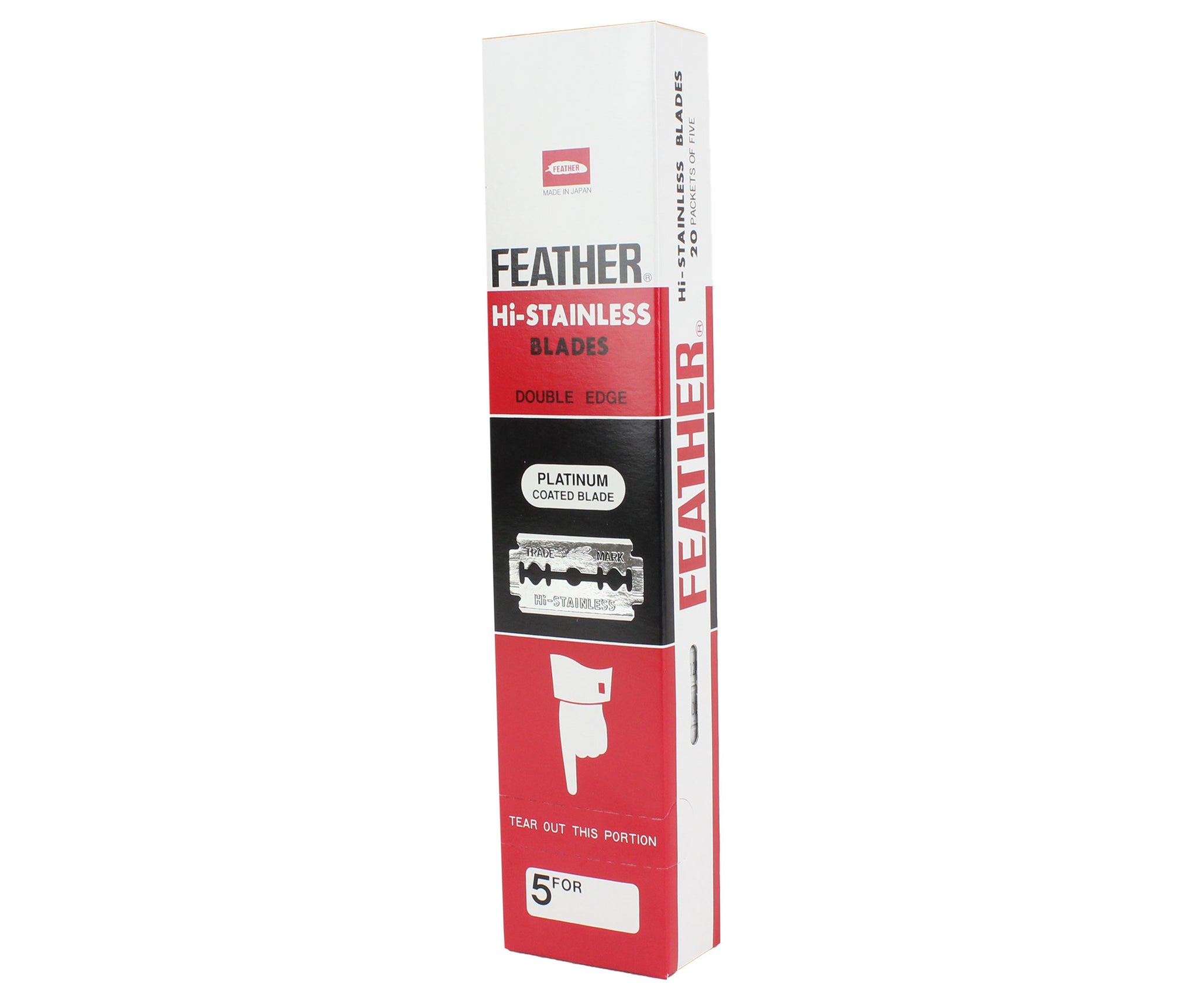 FEATHER DE Hi Stainless Blades 5ct 20PC Sleeve F1-30-420PACK
