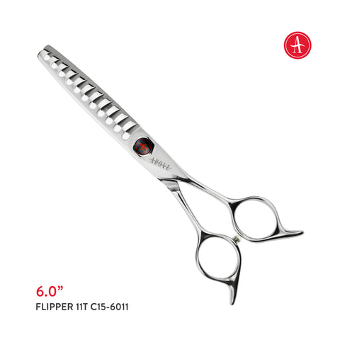 ABOVE PROFESSIONAL SHEARS Flipper 11T Texturizing Hair Cutting Shears 6in C15-6011