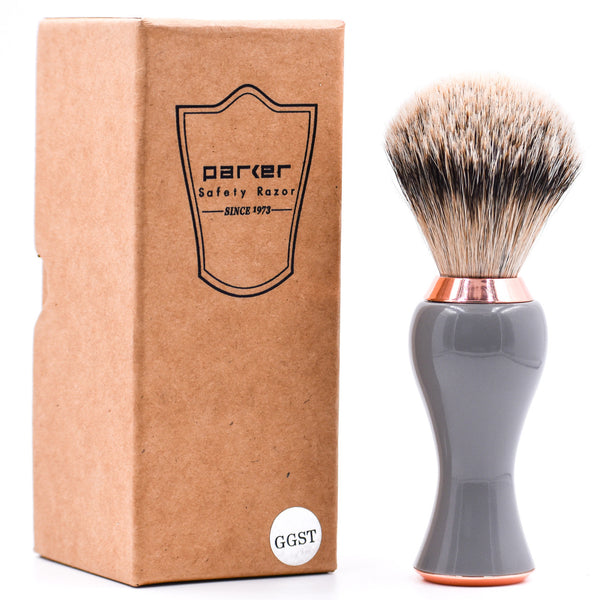 PARKER Shaving Brush Gray Rose Gold Silvertip GGST
