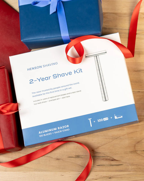 HENSON Gift Set - Safety Razor - Aluminum - Medium Silver AL13SET