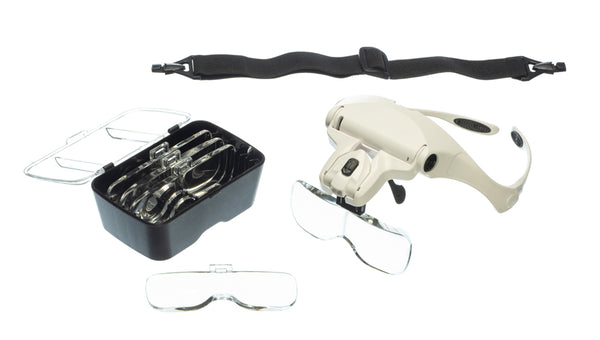 SE Frames - 2in1 Professional Illuminated Head Magnifier with Head Strap and 5 Lens 1X-3.5X MH1055LC-5