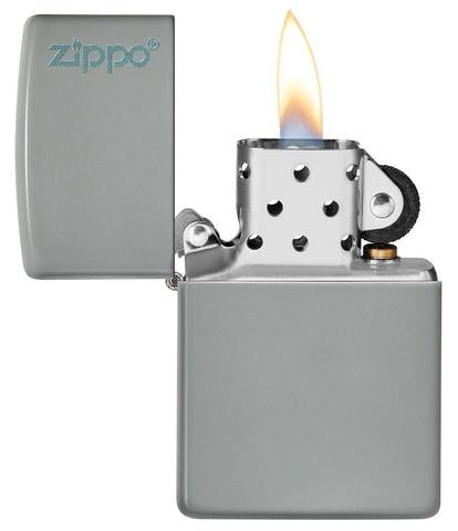ZIPPO Lighter Flat Grey Zippo Logo 49452ZL