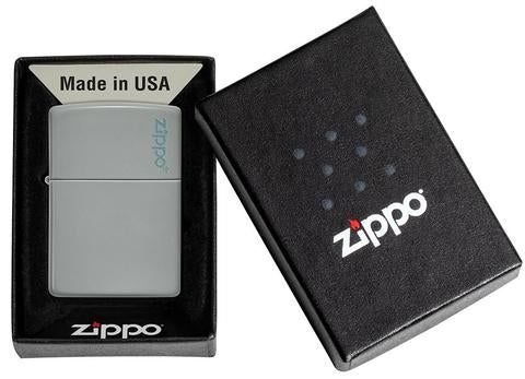 ZIPPO Lighter Flat Grey Zippo Logo 49452ZL