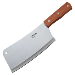 WINCO Heavy-Duty Cleaver with Wooden Handle - 8" x 3-1/2" Blade KC-301