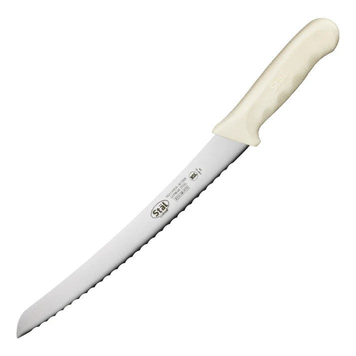WINCO 9.5" Bread Knife, White Handle KWP-91